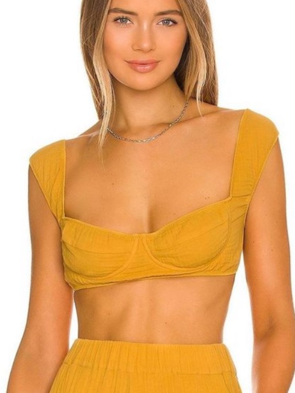 Tropic of C South Pacific Top Cotton Gauze Sunflower Yellow Size M